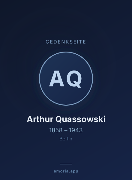 Gedenkportrait von Arthur Quassowski