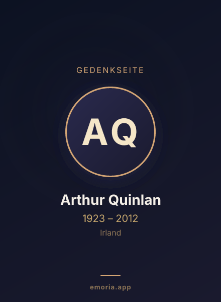 Gedenkportrait von Arthur Quinlan