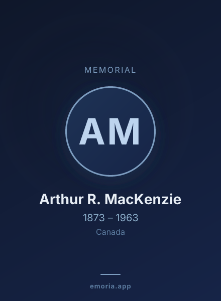 Memorial portrait of Arthur R. MacKenzie