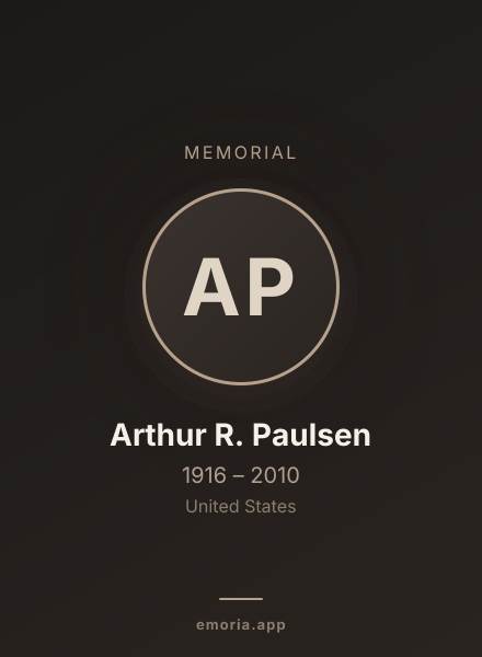 Memorial portrait of Arthur R. Paulsen