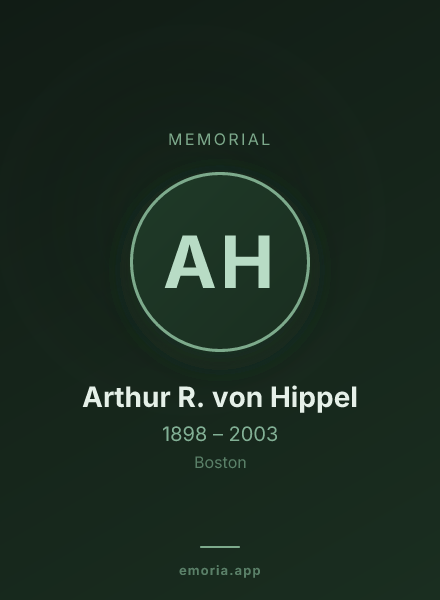Memorial portrait of Arthur R. von Hippel