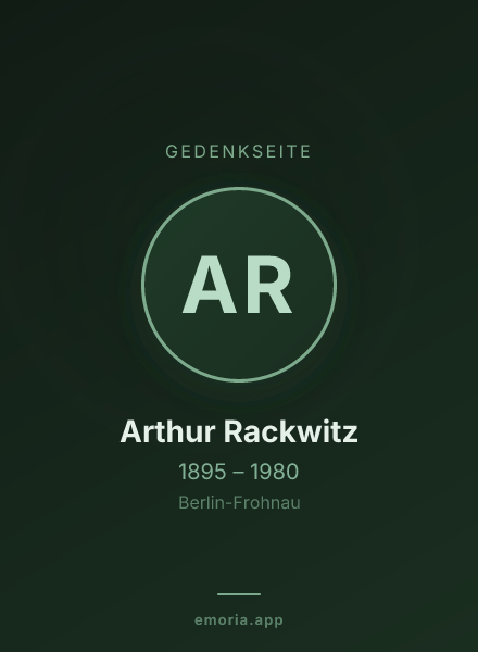 Gedenkportrait von Arthur Rackwitz