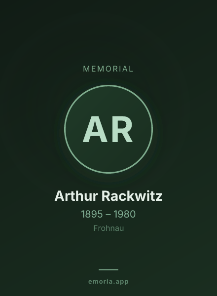 Memorial portrait of Arthur Rackwitz