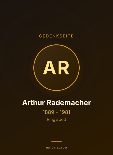 Gedenkportrait von Arthur Rademacher