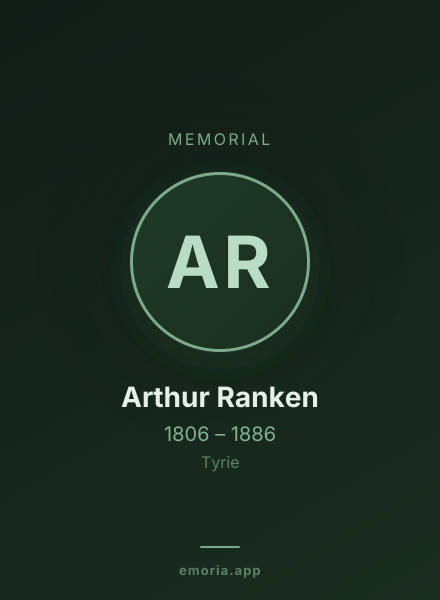 Memorial portrait of Arthur Ranken