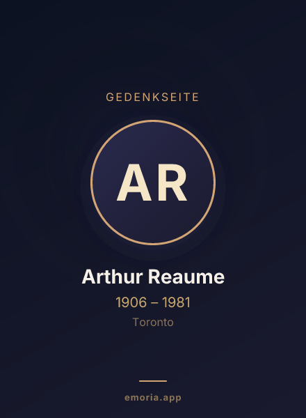 Gedenkportrait von Arthur Reaume
