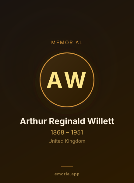 Memorial portrait of Arthur Reginald Willett