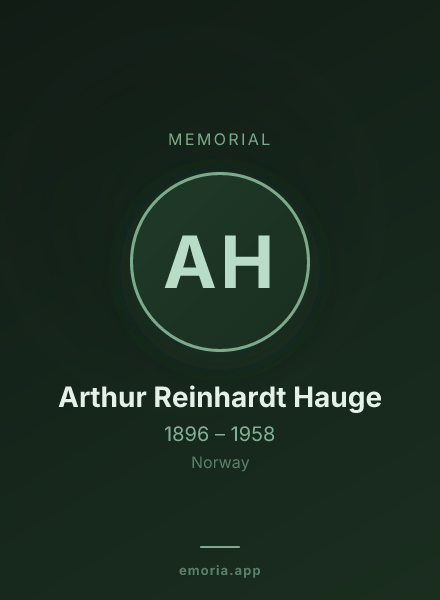 Memorial portrait of Arthur Reinhardt Hauge
