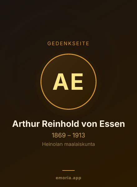 Gedenkportrait von Arthur Reinhold von Essen
