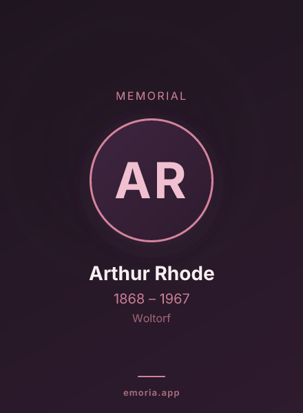 Memorial portrait of Arthur Rhode