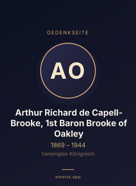 Gedenkportrait von Arthur Richard de Capell-Brooke, 1st Baron Brooke of Oakley