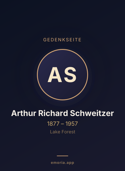 Gedenkportrait von Arthur Richard Schweitzer