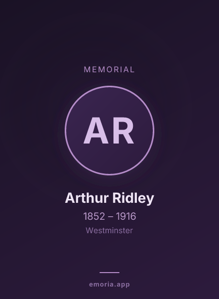Memorial portrait of Arthur Ridley
