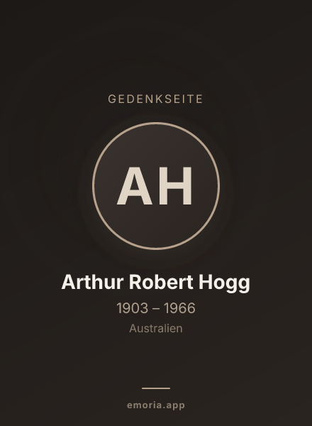 Gedenkportrait von Arthur Robert Hogg