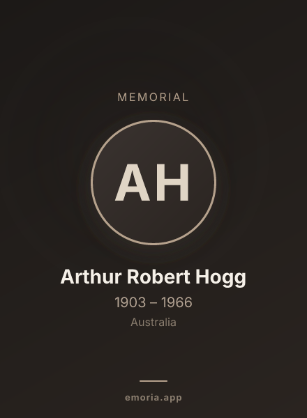 Memorial portrait of Arthur Robert Hogg