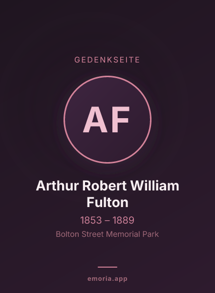 Gedenkportrait von Arthur Robert William Fulton