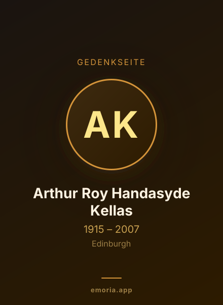 Gedenkportrait von Arthur Roy Handasyde Kellas