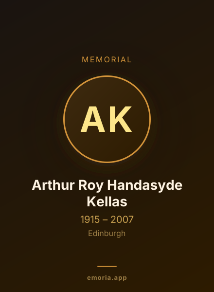 Memorial portrait of Arthur Roy Handasyde Kellas
