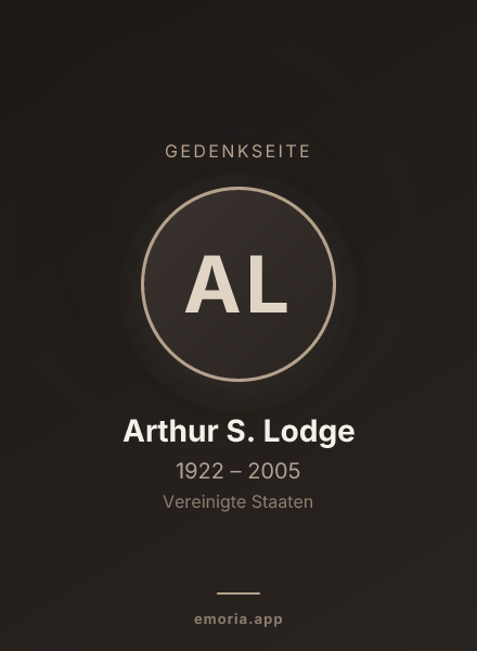 Gedenkportrait von Arthur S. Lodge