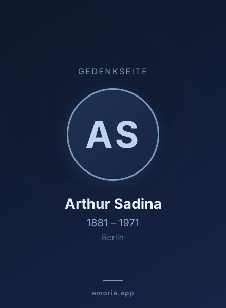 Gedenkportrait von Arthur Sadina