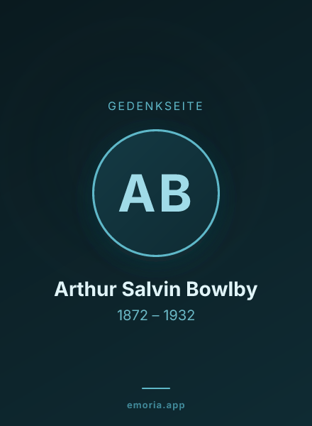Gedenkportrait von Arthur Salvin Bowlby