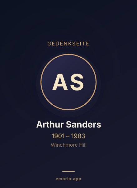 Gedenkportrait von Arthur Sanders