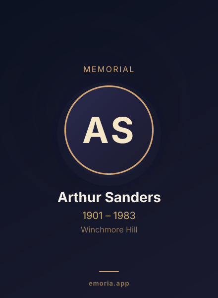 Memorial portrait of Arthur Sanders