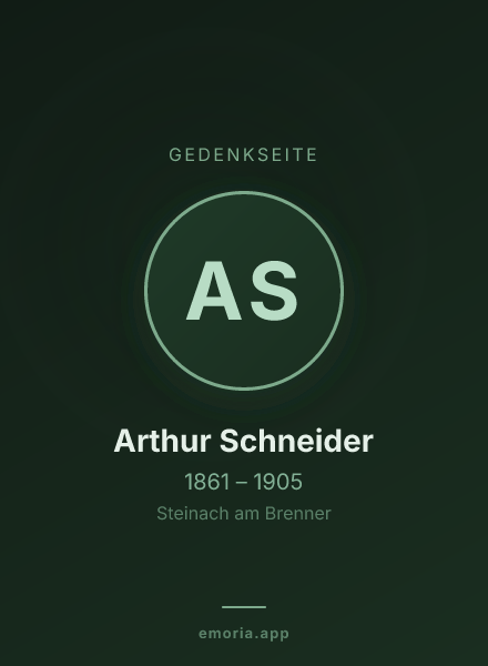 Gedenkportrait von Arthur Schneider