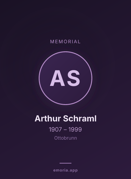 Memorial portrait of Arthur Schraml