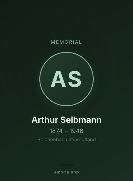 Memorial portrait of Arthur Selbmann