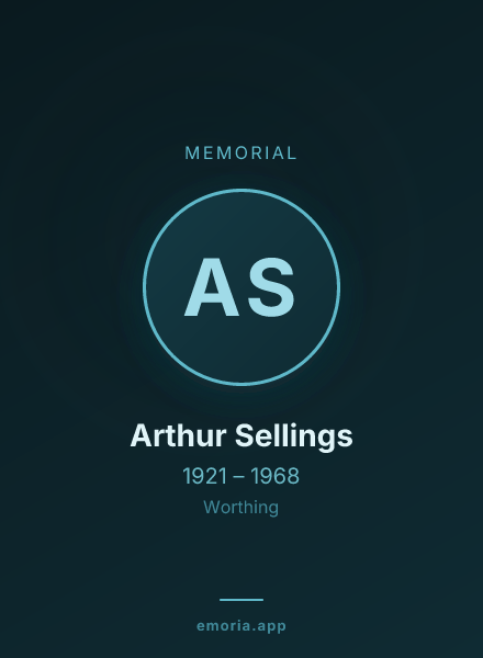 Memorial portrait of Arthur Sellings