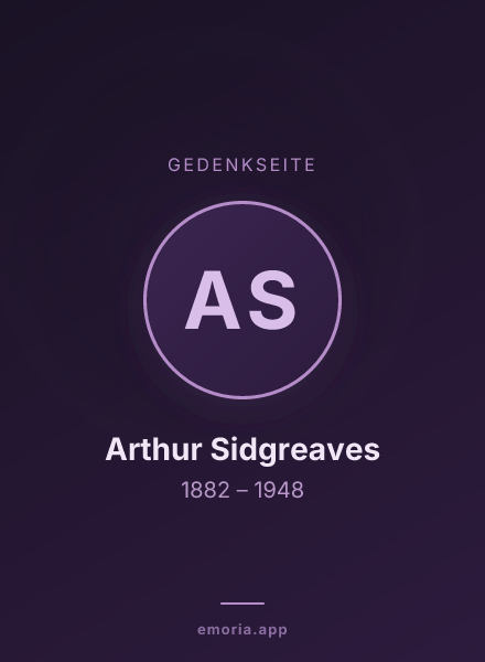 Gedenkportrait von Arthur Sidgreaves