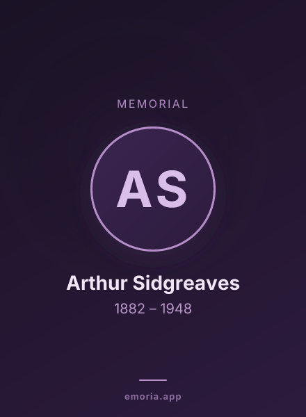 Memorial portrait of Arthur Sidgreaves