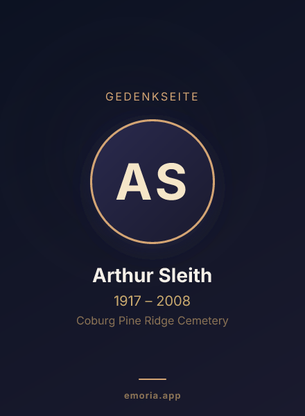 Gedenkportrait von Arthur Sleith