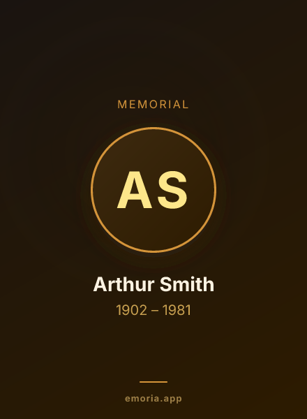 Memorial portrait of Arthur Smith