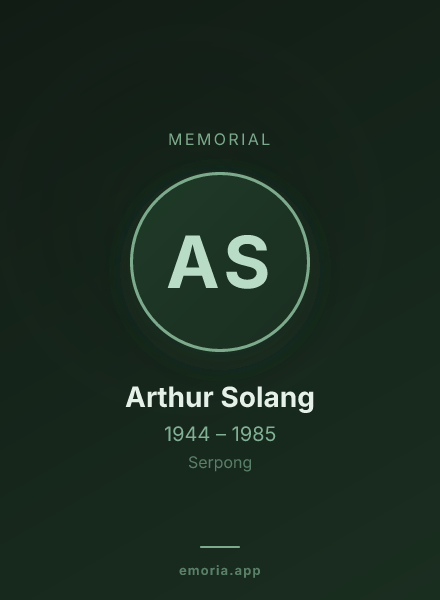 Memorial portrait of Arthur Solang