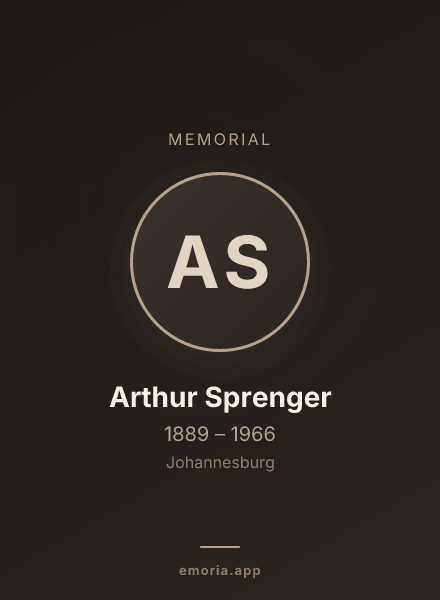 Memorial portrait of Arthur Sprenger