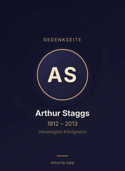 Gedenkportrait von Arthur Staggs