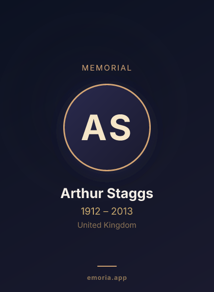 Memorial portrait of Arthur Staggs