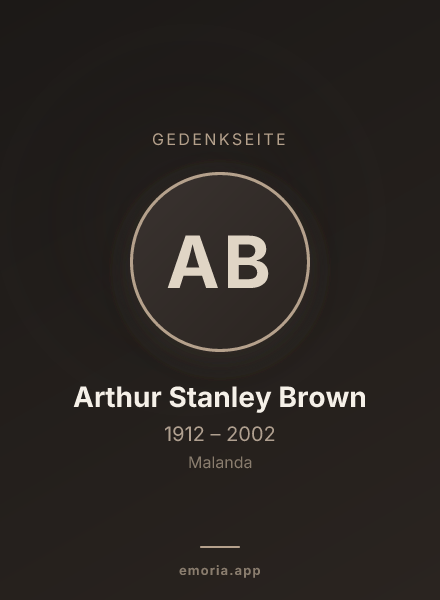 Gedenkportrait von Arthur Stanley Brown