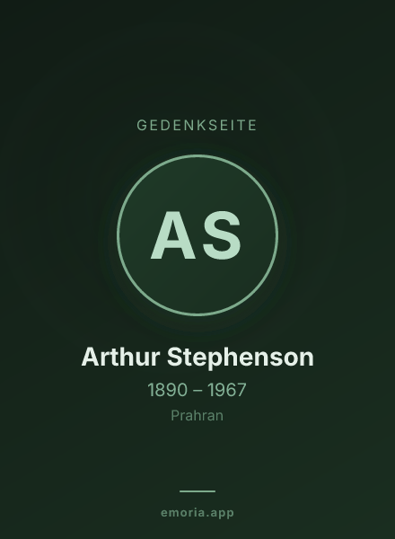 Gedenkportrait von Arthur Stephenson