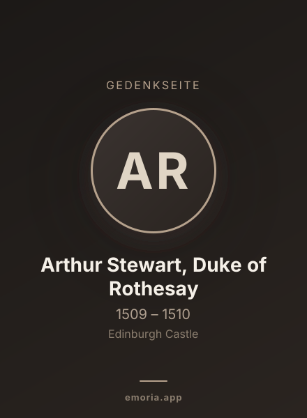 Gedenkportrait von Arthur Stewart, Duke of Rothesay