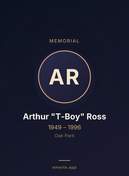 Memorial portrait of Arthur "T-Boy" Ross
