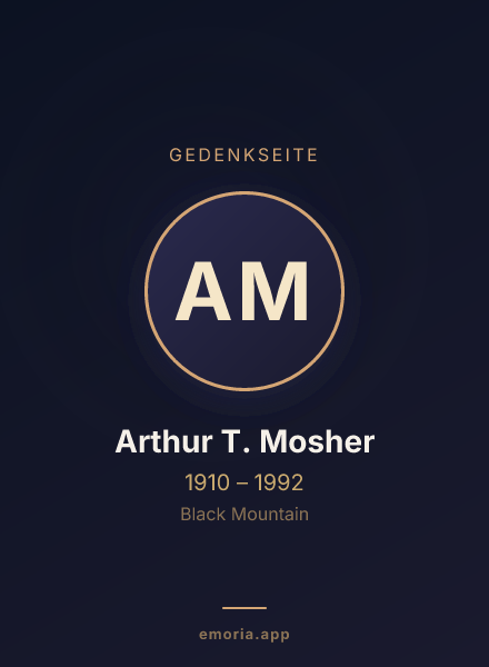 Gedenkportrait von Arthur T. Mosher