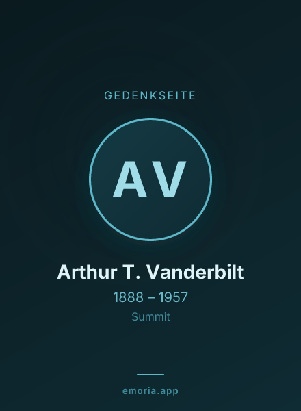 Gedenkportrait von Arthur T. Vanderbilt