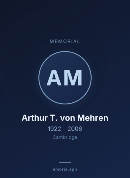 Memorial portrait of Arthur T. von Mehren
