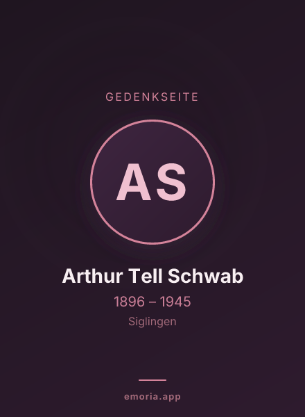 Gedenkportrait von Arthur Tell Schwab