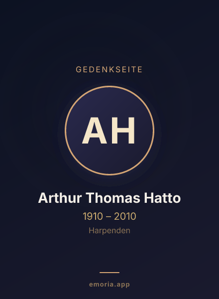 Gedenkportrait von Arthur Thomas Hatto
