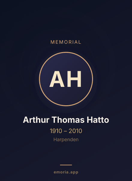 Memorial portrait of Arthur Thomas Hatto