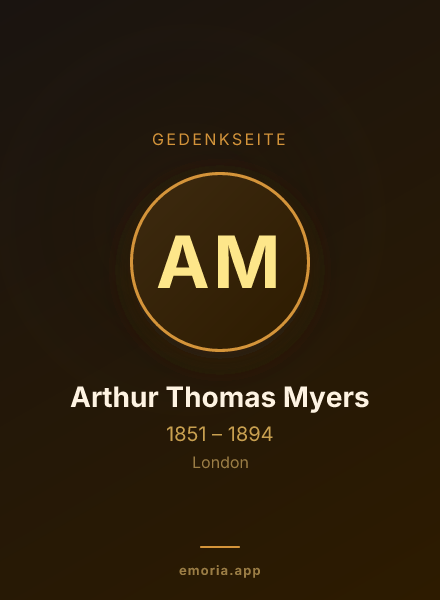 Gedenkportrait von Arthur Thomas Myers